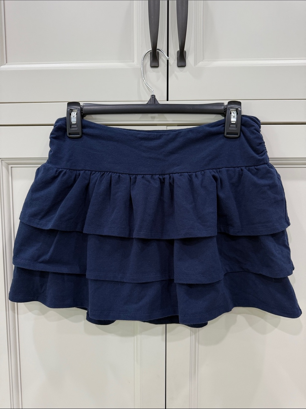 Hollister 2000s Vault Collection Tiered Ruffle Mini Skort Navy Blue Size Medium